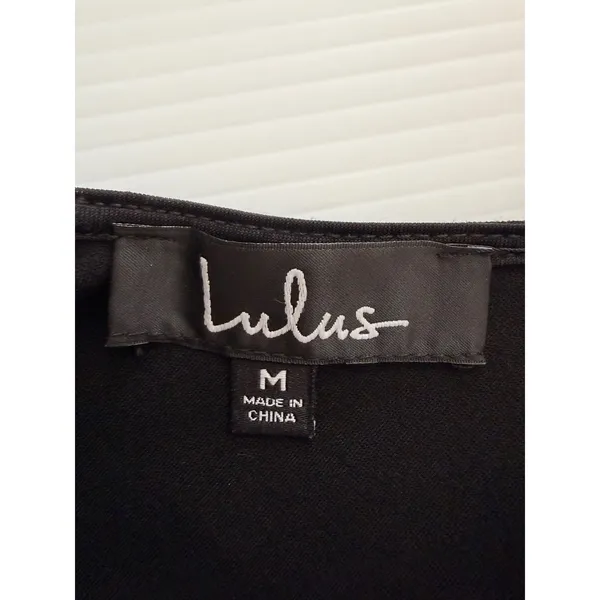 Lulus‎ Black Y2K Lace Open Back whimsigoth Mini Dress Long Sleeve Size M - Image 4