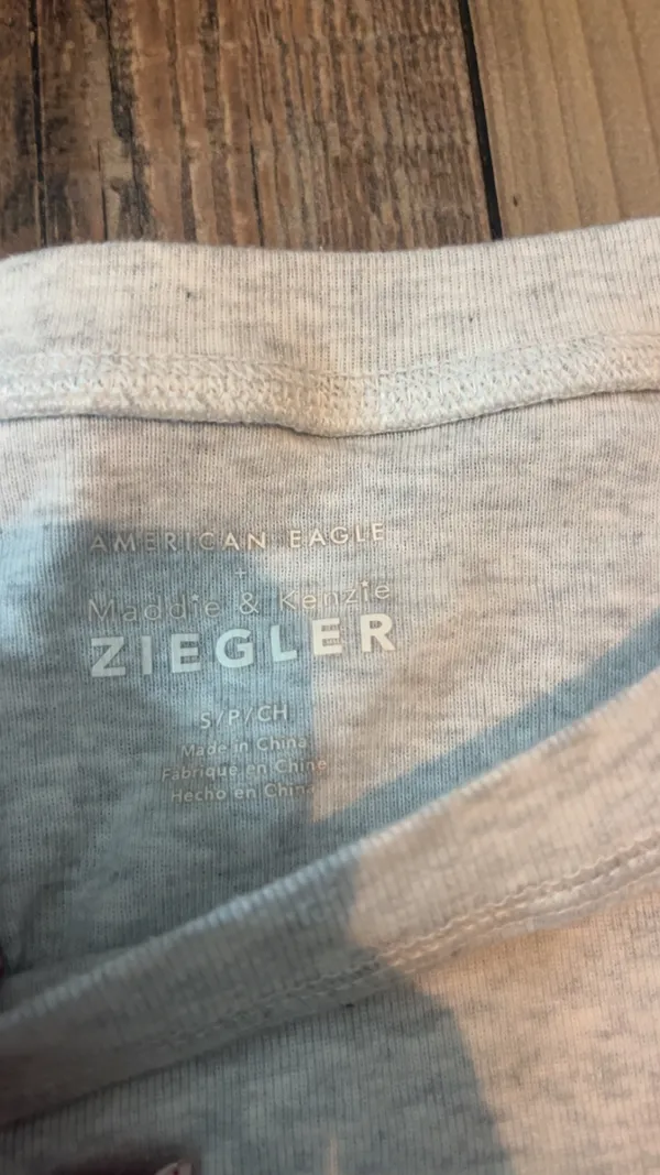 American Eagle Maddie & Kenzie Ziegler Grey Light Long Sleeve Collection Top - Image 2