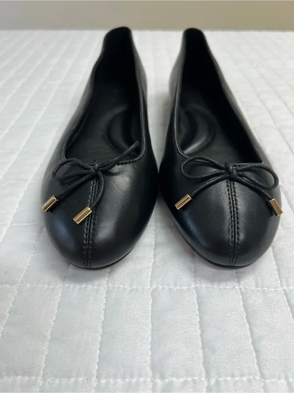 Madewell The Hester Flat in True Black Leather Size 8.5 - Image 8