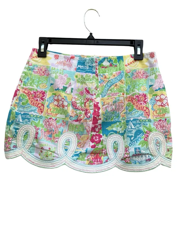 Lilly Pulitzer State of Mind print scalloped hem mini skirt - Image 4