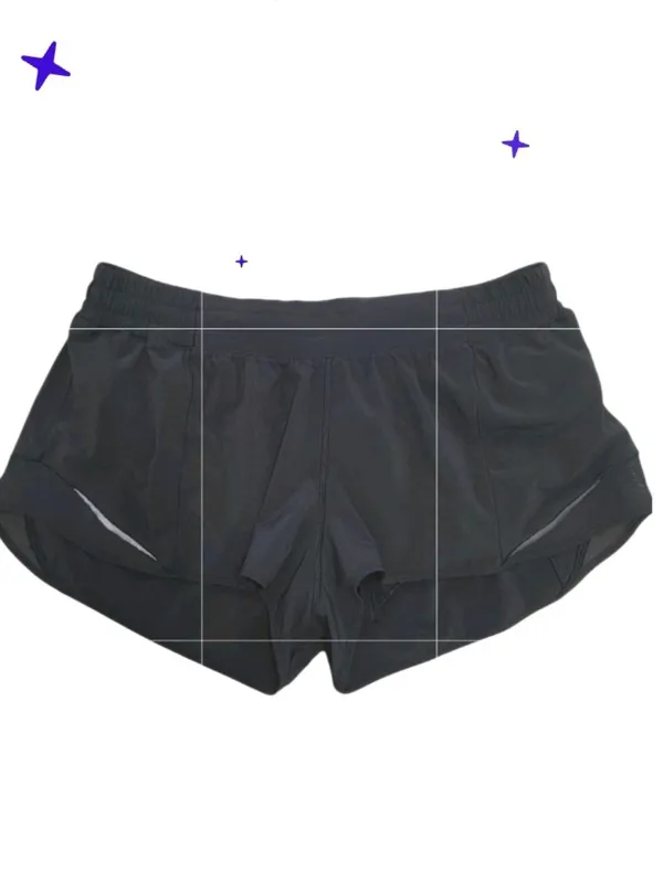 Lululemon Womens Hotty Hot Black Shorts Size 14 Activewear Running Walking 2" In - Image 3