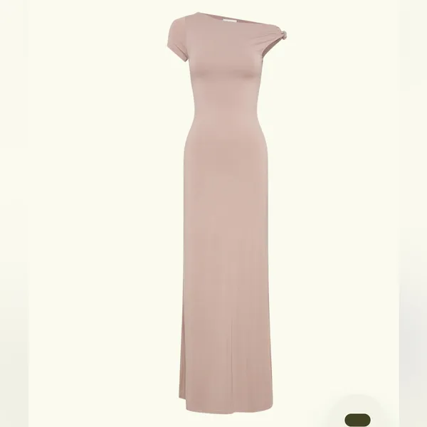 Meshki - Tamsin Short Sleeve Modal Maxi Dress - Mushroom - Image 6