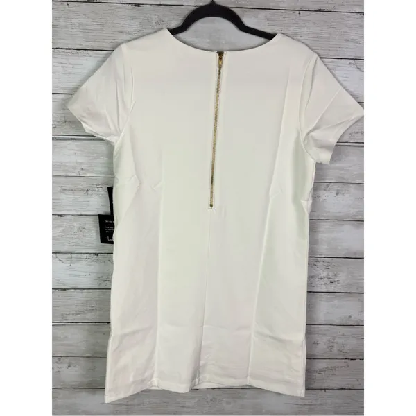 Lulus Ivory Short Sleeve Shift Mini Dress Size Small - Image 5