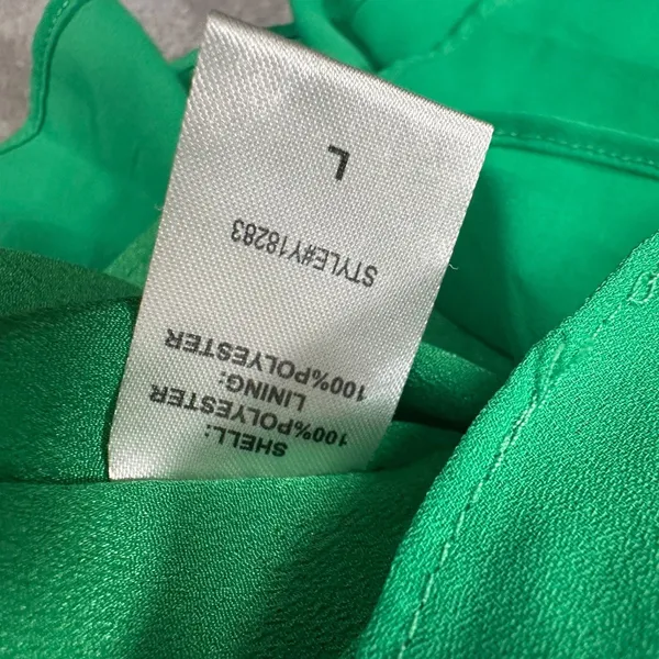 DO+BE High Neck Swing Mini Dress Size Large Green Sleeveless Bow Gathered Waist - Image 8
