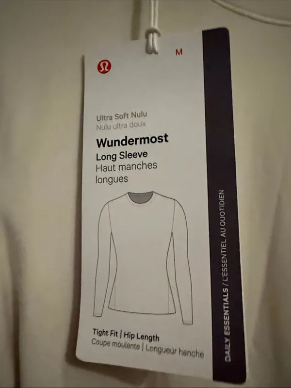 lululemon athletica Wundermost Long Sleeve Tight Fit Crew Top in Bone - Image 3