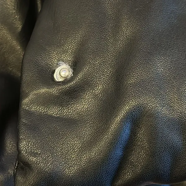 Bagatelle Faux Leather Black Puffer Jacket for Women – Warm, Size XS - Image 5