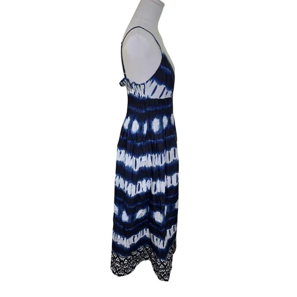Speed Control Maxi Dress L Boho‎ Halter Blue White Tie Dye Sundress Women's - Image 2