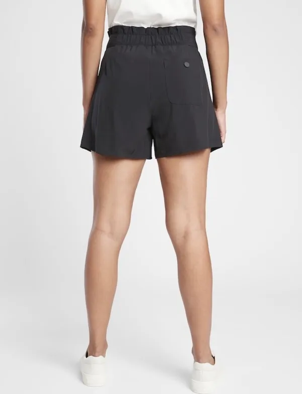 Athleta Tie Waist Paper Bag Waist Skyline Short II Black - Image 3
