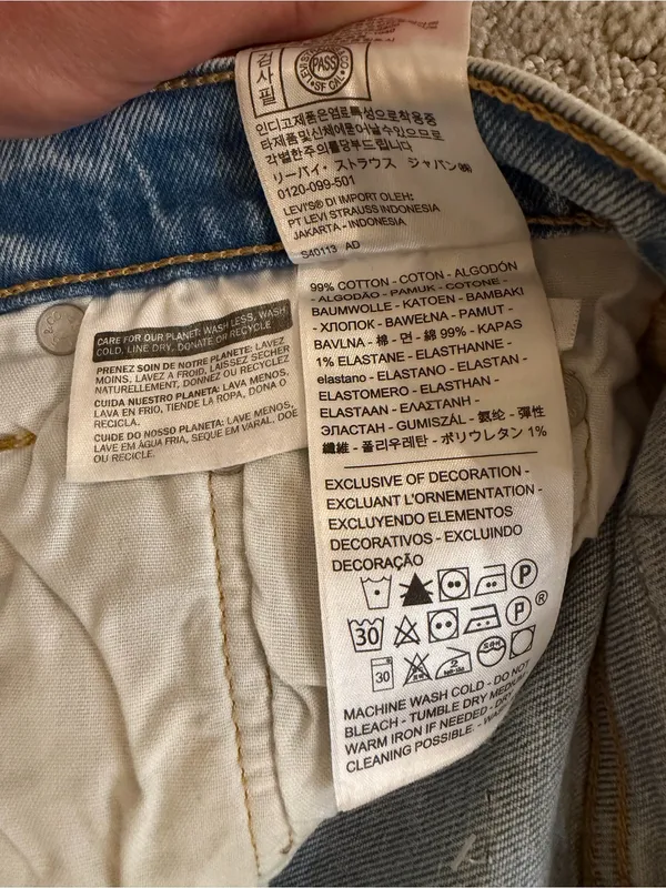 Levi's Light Blue Denim 501 Skinny High Waist Button Fly Jeans Size 24x28 - Image 9