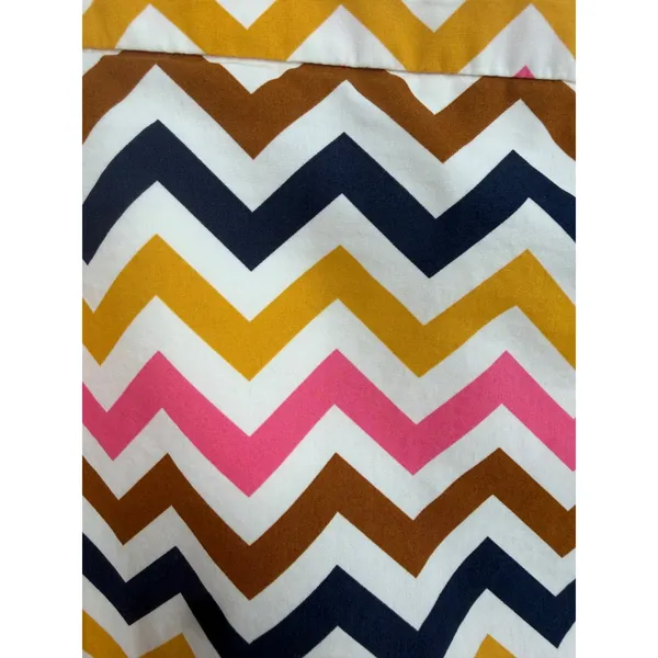 Boden Womens Size 20 Multicolor Chevron Zigzag Cotton‎ Mini Skirt With Pockets - Image 3