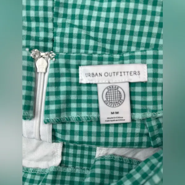 Urban Outfitters M Gingham Check Pocketed Mini Skirt in Kelly Green - Image 6