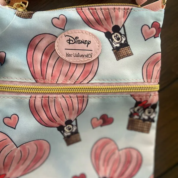 Lounge Fly Disney Mickey Mouse & Minnie Mouse Heart Balloon Passport Crossbody Bag - Image 6
