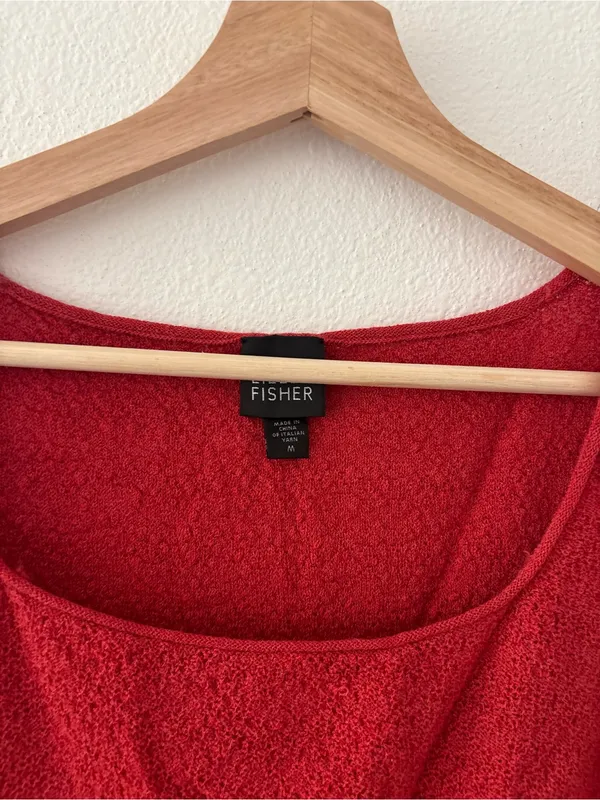 Eileen Fisher wool tank top in red - Image 4