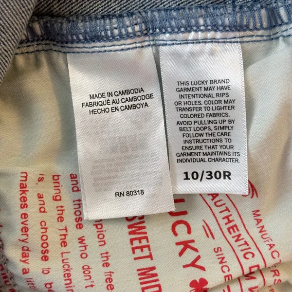 Lucky Brand Sweet Mid Rise Flare Jeans Womens 10/30R Blue Boho Raw Hem Denim - Image 4