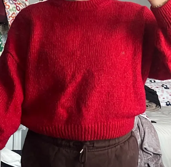 Red Marshalls Sweater Cropped - Image 2