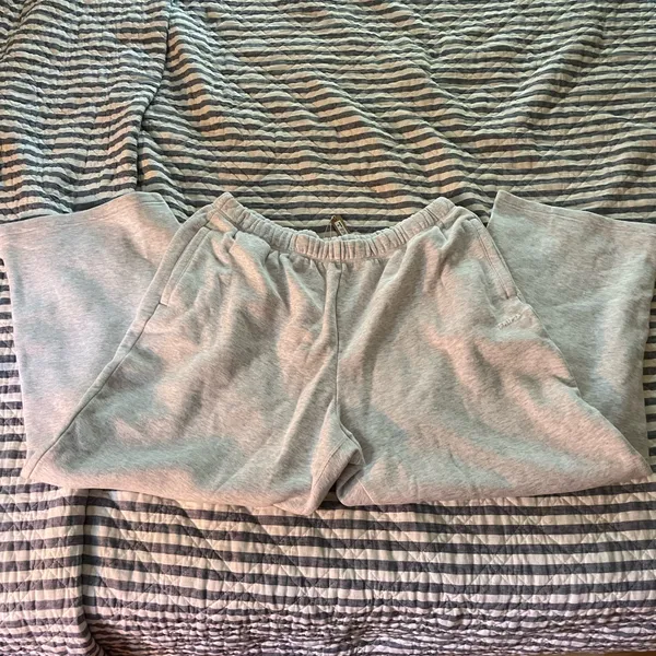 Skims Cotton Fleece Classic Straight Leg Sweatpants - Light Heather Grey 2X NWT - Image 3