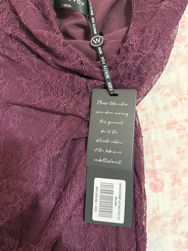 White Fox Cannes getaway lace maxi dress plum - Image 6