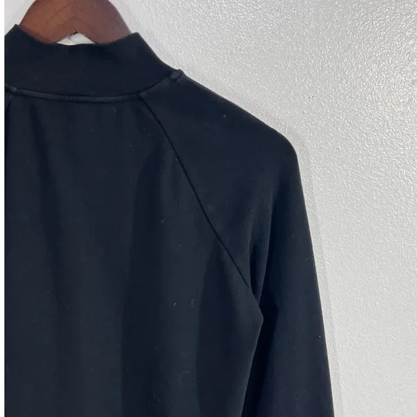 SKIMS Outdoor Fleece Mock Neck Full Zip Crop Pullover Small Black Neck Raglan - Image 5