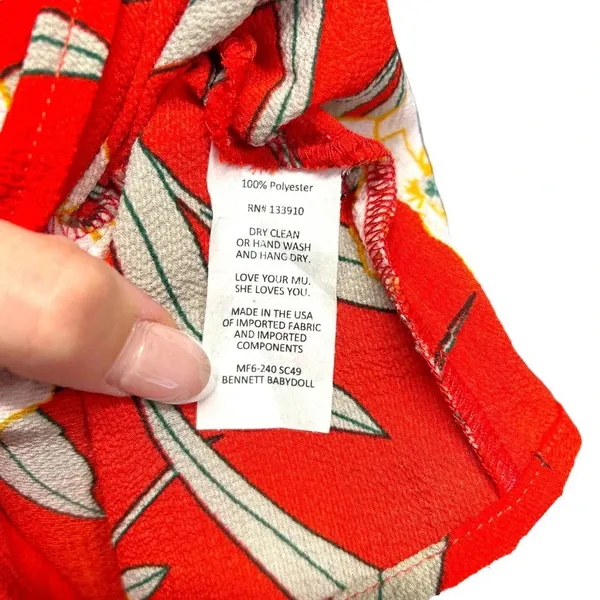 Show Me Your Mumu Bennett Babydoll Dress Southern Red Pebble Floral Size‎ Small - Image 9