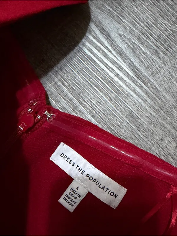 DRESS THE POPULATION Bailey Dress in Garnet - Image 5