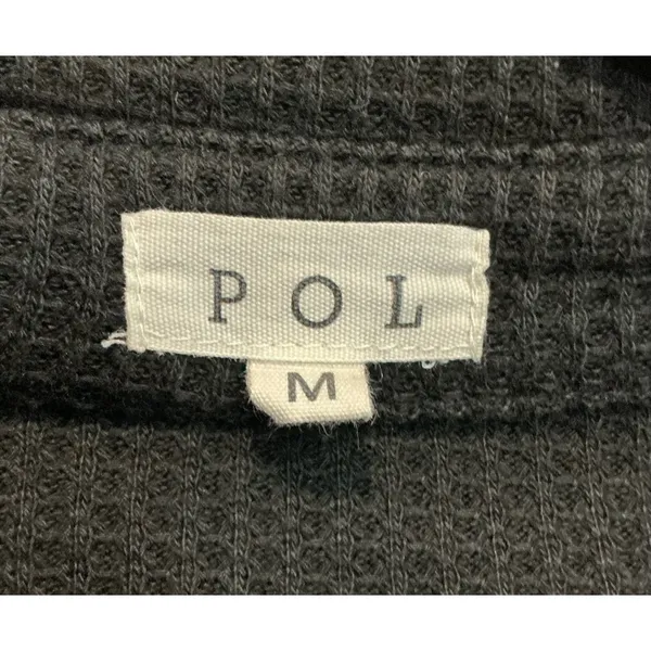 POL Black Bandana Patchwork Waffle Knit Quilted Jacket GKJ37 Womens Medium - Image 6