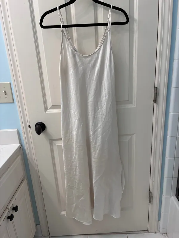 Oscar De La Renta Minimalist Cream White Maxi Slip Dress - Image 2