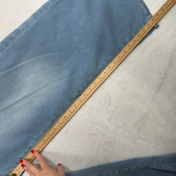 Gap 32 14 Jeans High Rise Wide Leg Sweatpant Light Wash Grunge Punk Festival - Image 14