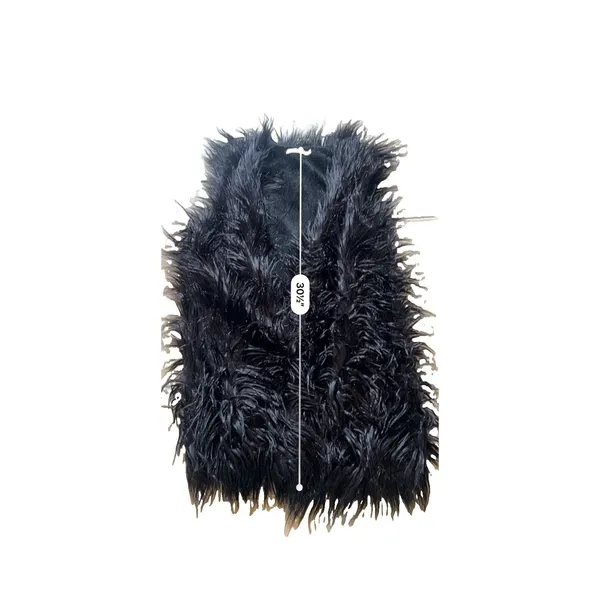 Vera and Lucy Black Shaggy Faux Fur Gilet M/L Glam Rock Alt-Fashion Boho Chic - Image 9