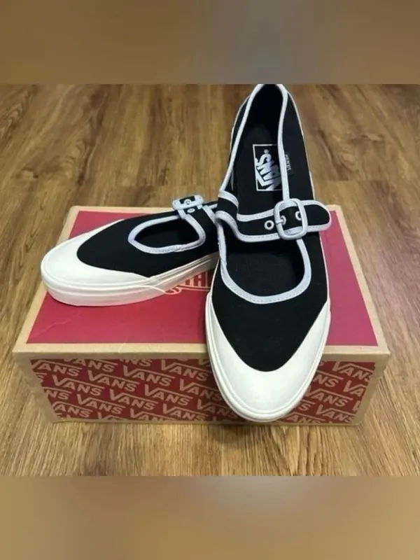 VANS off the wall Mary Jane black buckle shoes sneakers women’s 7.5 new - Image 7
