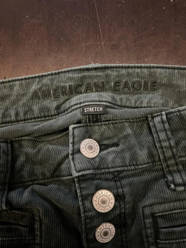 American Eagle Outfitters Pants Womens 0 Gray Hi-Rise Flare Corduroy Stretch - Image 8