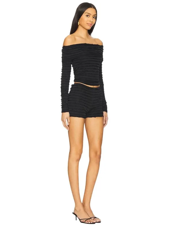 superdown Jessamine Shorts Set in Black Small New Womens Coord Set - Image 3