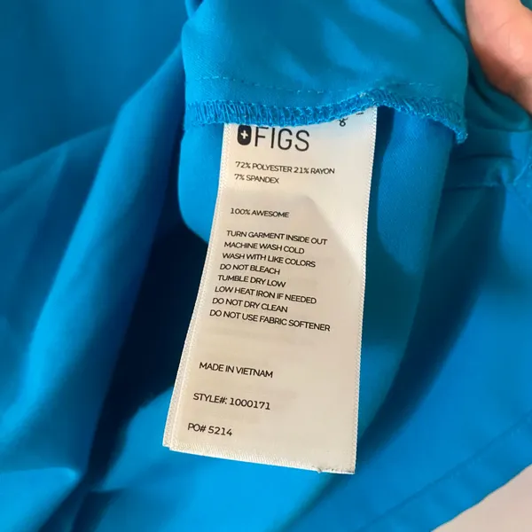 FIGS Extreme Blue Catarina Scrub Top Uniform Nurse Doctor Women's size Small - Image 8