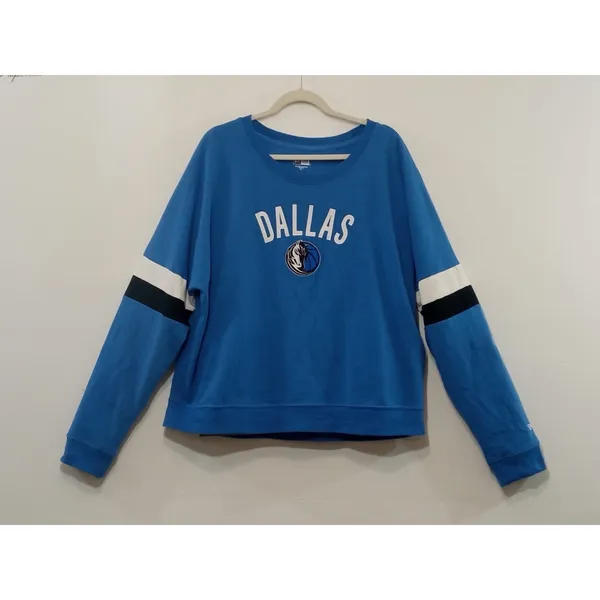 New Era Dallas Mavericks Women's Fleece Sweatshirt NBA Logo Blue Size XL - Image 2