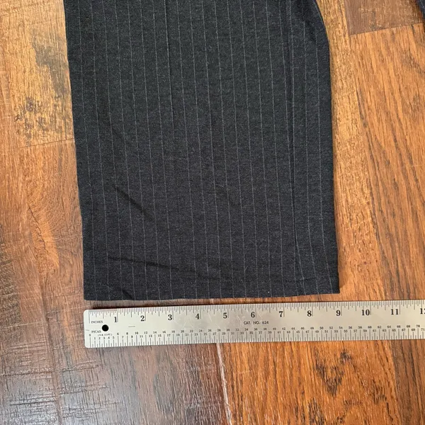 UNIQLO steel grey/black elastic waist pinstripe ponte pants, size M - Image 8