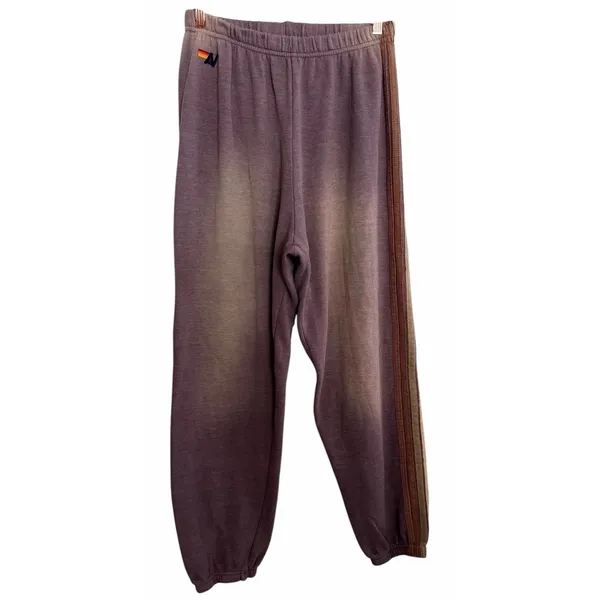 Aviator Nation 5 Stripe Sweatpants Faded Mocha Women's Size X-Large - Image 2