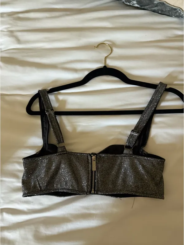 Babyboo Bra Top Silver Sparkle - Image 2