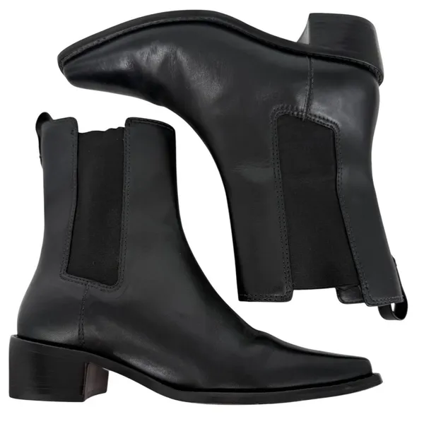 Tory Burch‎ Womens Black Leather Square Toe Chelsea Ankle Boots 143257 Size 6.5M - Image 11