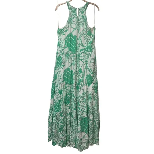 Lilly Pulitzer Beccalyn Halter Maxi Dress Medium or XS Green Tulips Floral Flowy - Image 5