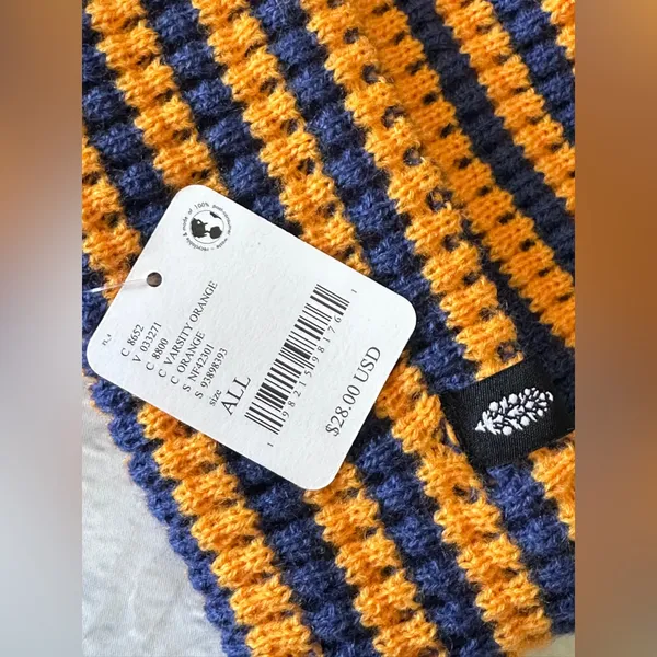 NWT Free People Stripe It Up Cool Down Beanie in Varsity Orange - Image 6