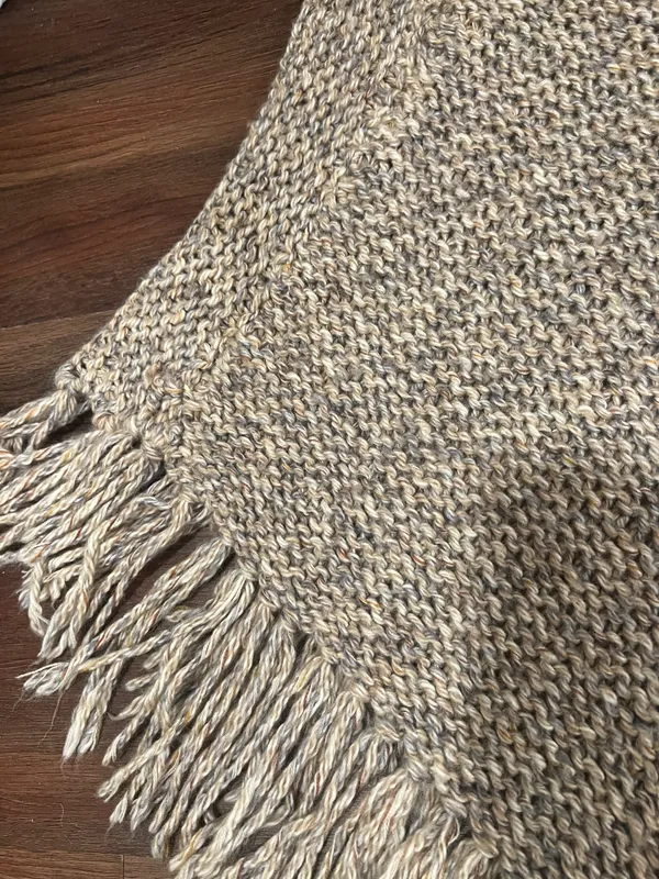 Handmade WoolBlend Elegant Poncho Tan Size M - Image 6