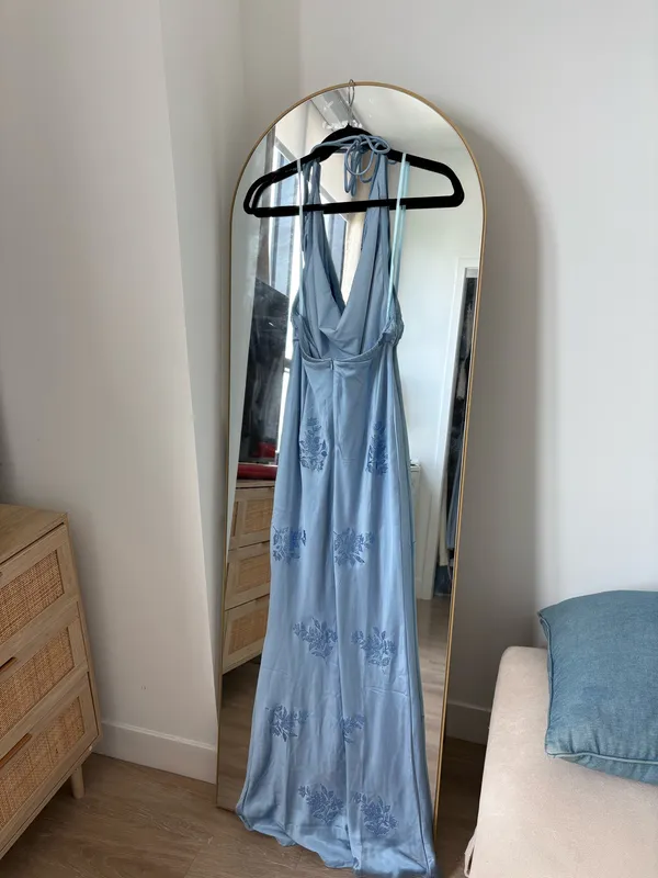 RUNAWAY THE LABEL Blue satin dress - Image 3