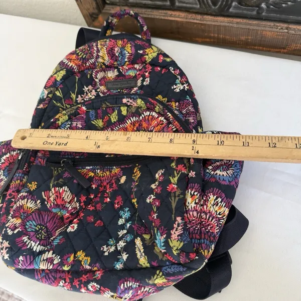 Vera Bradley Small Zipper Backpack Midnight Wildflowers‎ Travel Boho Artsy - Image 10