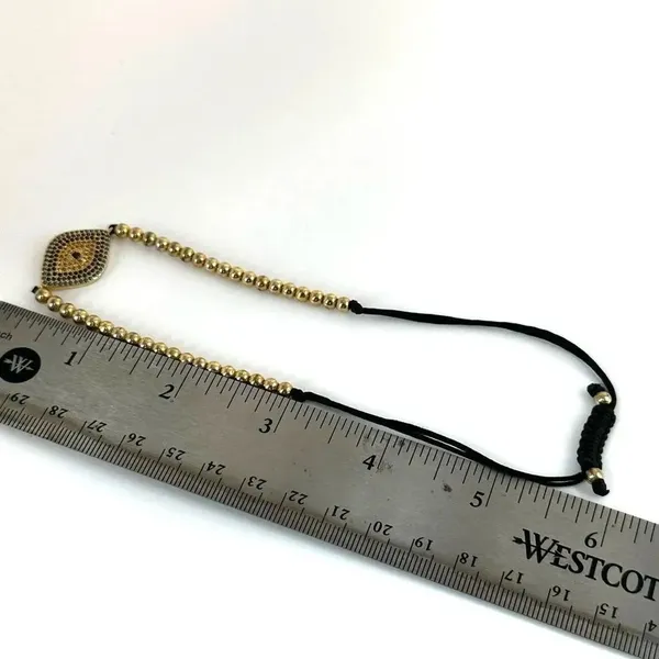 Rhinestone eye adjustable bracelet Gold - Image 5
