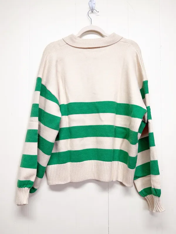 NEW CARLY JEAN LOS ANGELES CJLA Brea Red Stripe Sweater 2X - Image 3