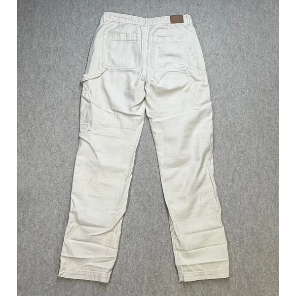 American‎ Eagle Womens Cream Off-White Double Knee Carpenter Utility Pants Sz 4 - Image 2