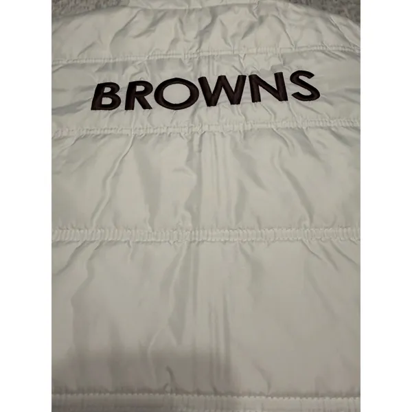 NFL Team Apparel Cleveland Browns Womens White Puffer‎ Vest L NFL Logo NWT - Image 5