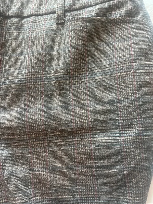Classic Plaid Women's Dress Pants - Gray - Image 3