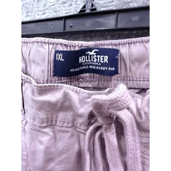 Hollister Womens Pants XXL Lavender Adjustable-Rise Baggy Cargo Wide Leg - Image 4