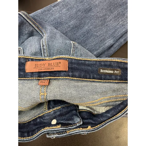 Judy Blue Mid Rise Vintage‎ Wash Boyfriend Denim Jeans Size 27 - Image 7