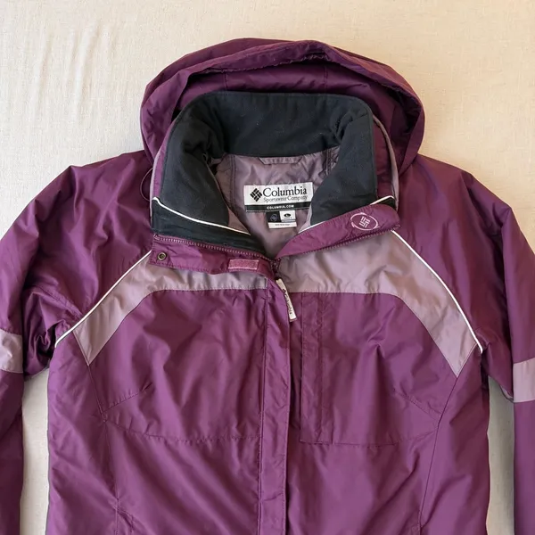 Columbia Interchange Jacket Womens Large Purple Hooded 3-in-1 Ski Hiking Shell - Image 11